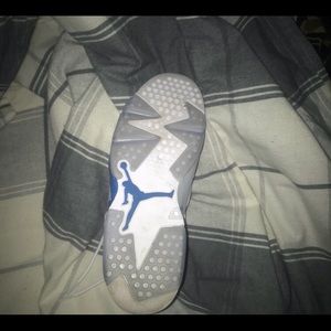 Baby blue and white Jordan’s